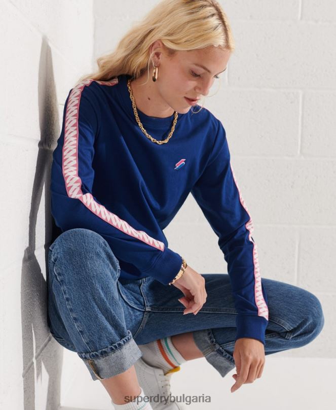 Superdry облекло N00H3073 военноморски флот Жени код лого отгоре