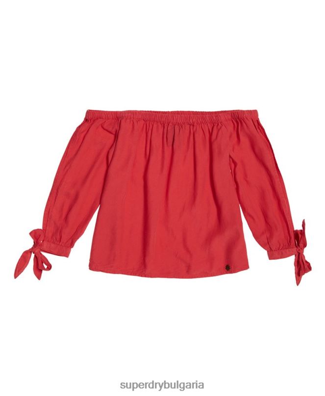 Superdry облекло N00H3075 червен Жени елена топ