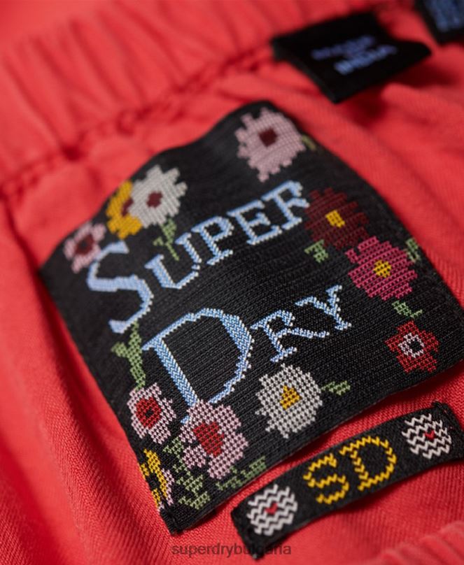 Superdry облекло N00H3075 червен Жени елена топ
