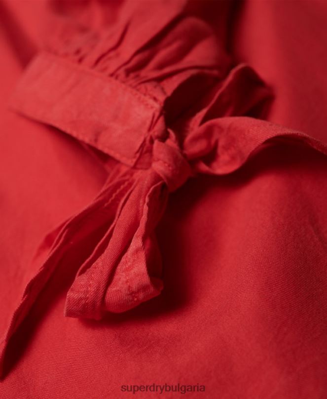 Superdry облекло N00H3075 червен Жени елена топ