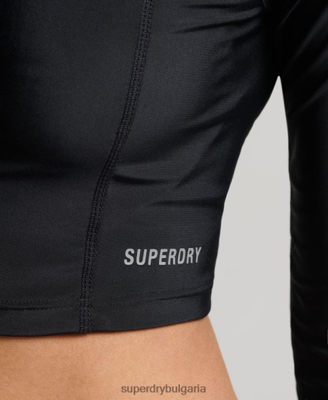 Superdry облекло N00H3234 черен Жени изрязан обрив отгоре