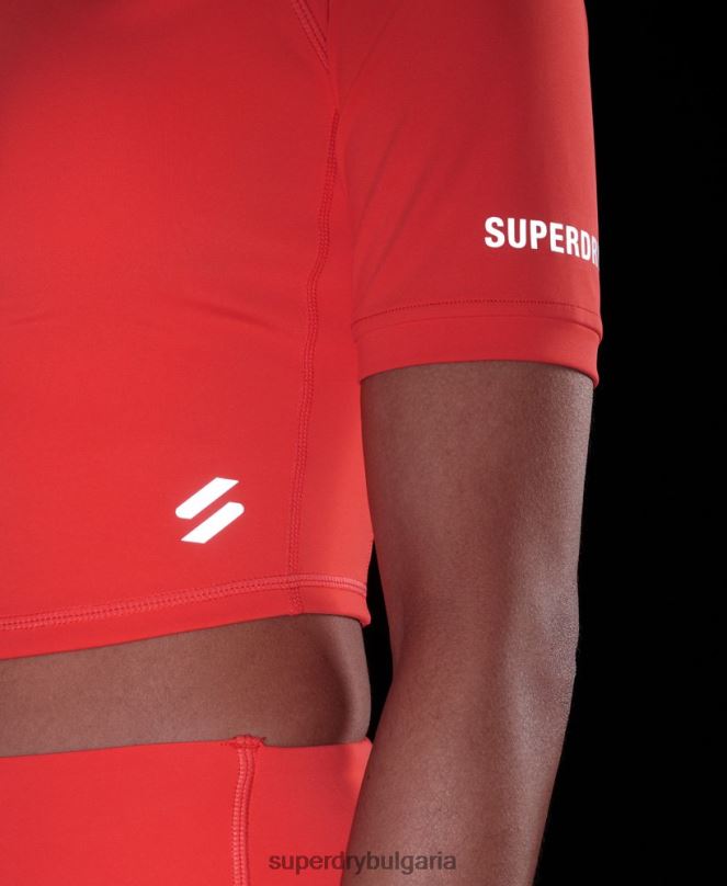 Superdry облекло N00H6311 корал Жени run 3/4 стегнат горнище