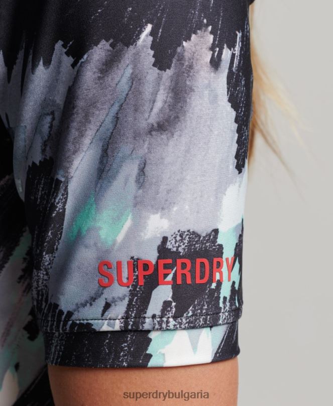 Superdry облекло N00H6318 тъмно сив Жени run 3/4 стегнат горнище