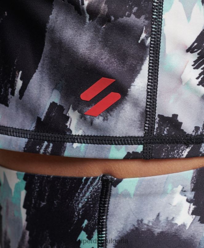 Superdry облекло N00H6318 тъмно сив Жени run 3/4 стегнат горнище
