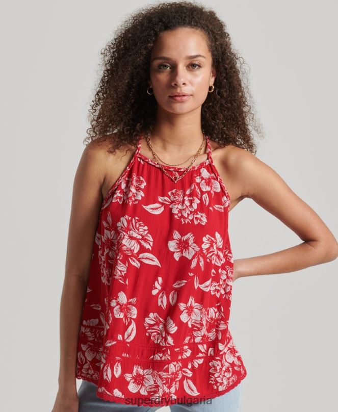 Superdry облекло N00H6659 червен Жени ретро плажна ками