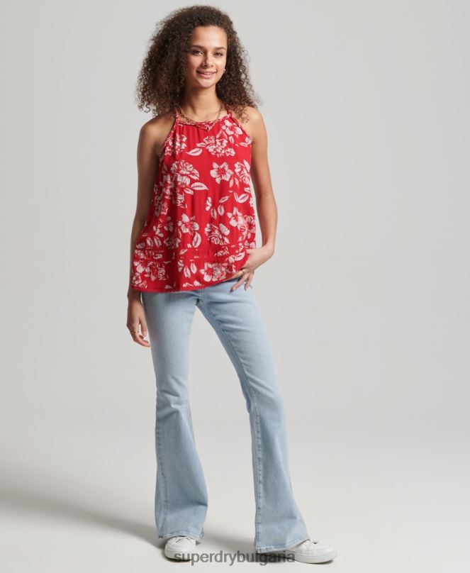 Superdry облекло N00H6659 червен Жени ретро плажна ками