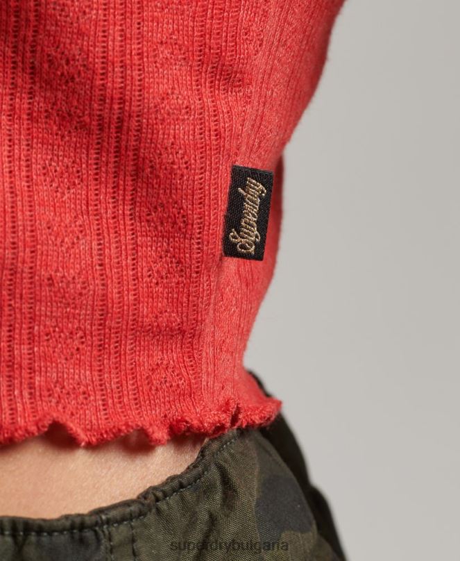 Superdry облекло N00H6688 червен Жени реколта от органичен памук