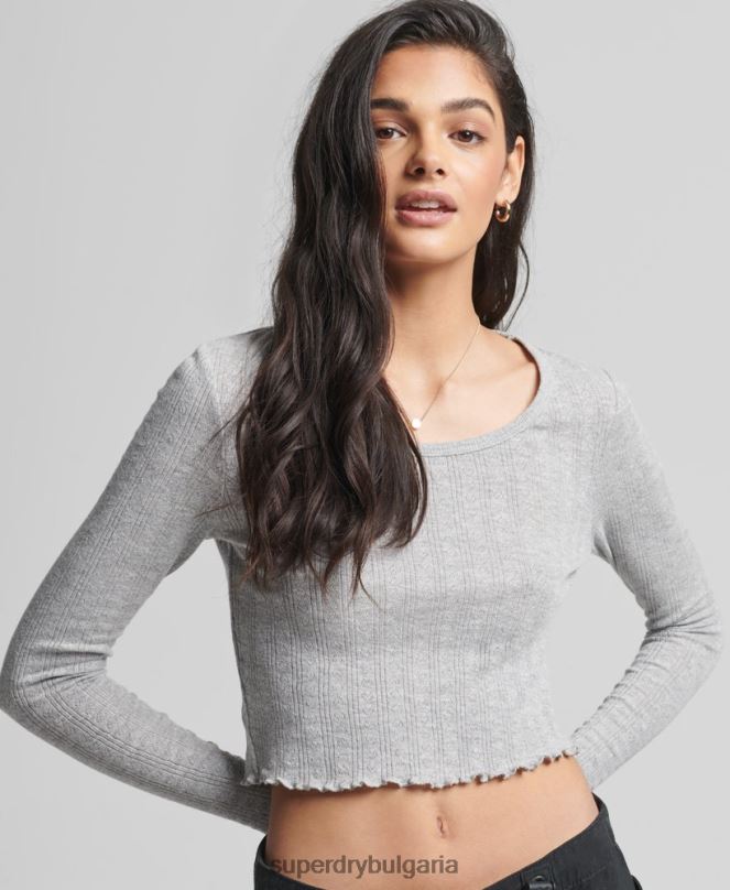 Superdry облекло N00H6724 сиво Жени реколта от органичен памук