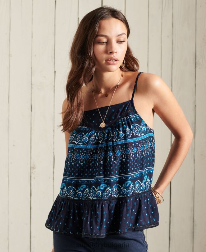 Superdry облекло N00H6734 военноморски флот Жени ameera ками топ