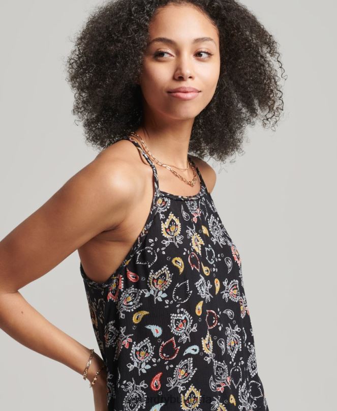 Superdry облекло N00H6746 черен Жени ретро плажна ками
