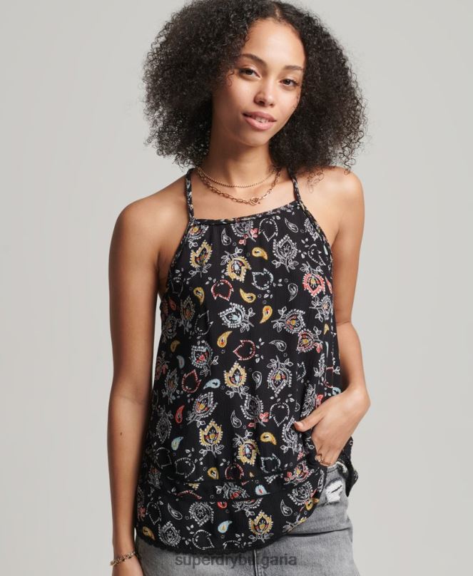 Superdry облекло N00H6746 черен Жени ретро плажна ками