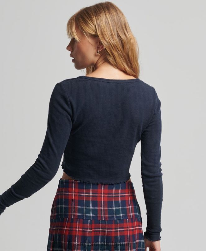 Superdry облекло N00H6748 военноморски флот Жени реколта от органичен памук
