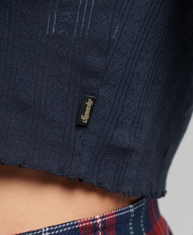 Superdry облекло N00H6748 военноморски флот Жени реколта от органичен памук