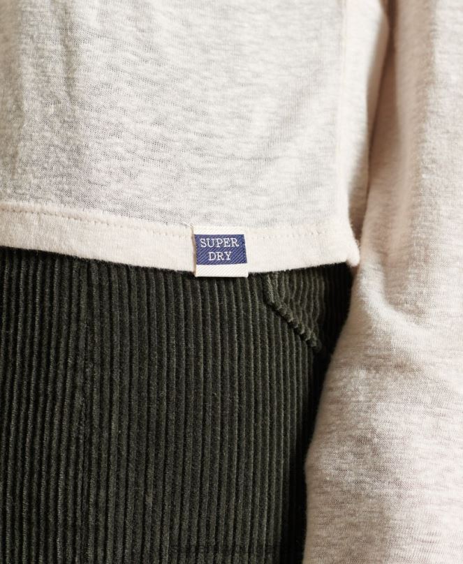 Superdry облекло N00H6760 сметана Жени дантела с шеврон