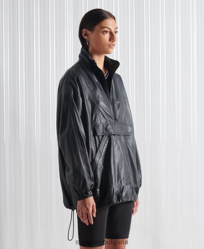 Superdry облекло N00H1193 черен Жени ограничено издание sdx кожено горнище за писти