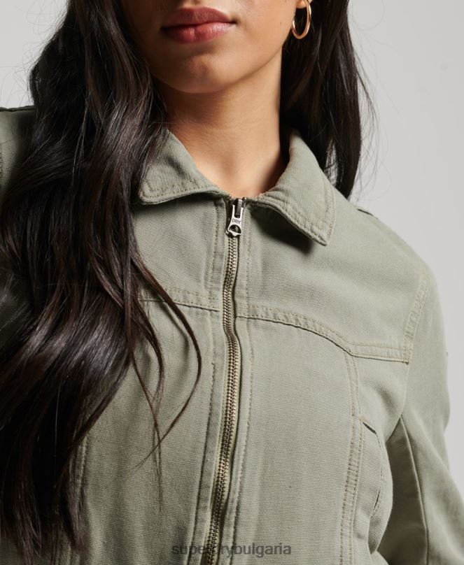 Superdry облекло N00H1956 зелено Жени инди клуб платнено яке