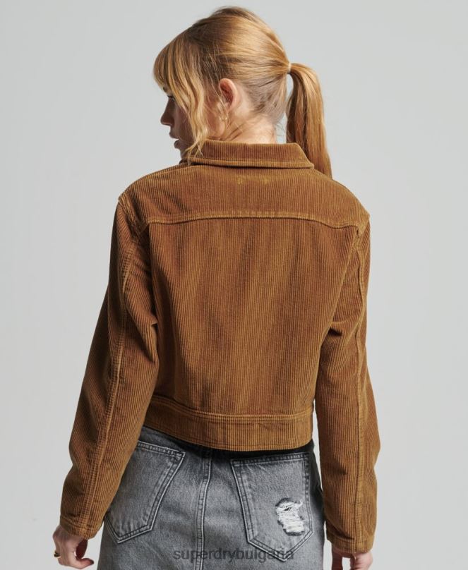 Superdry облекло N00H2016 кафяво Жени съкратено сако от шнур