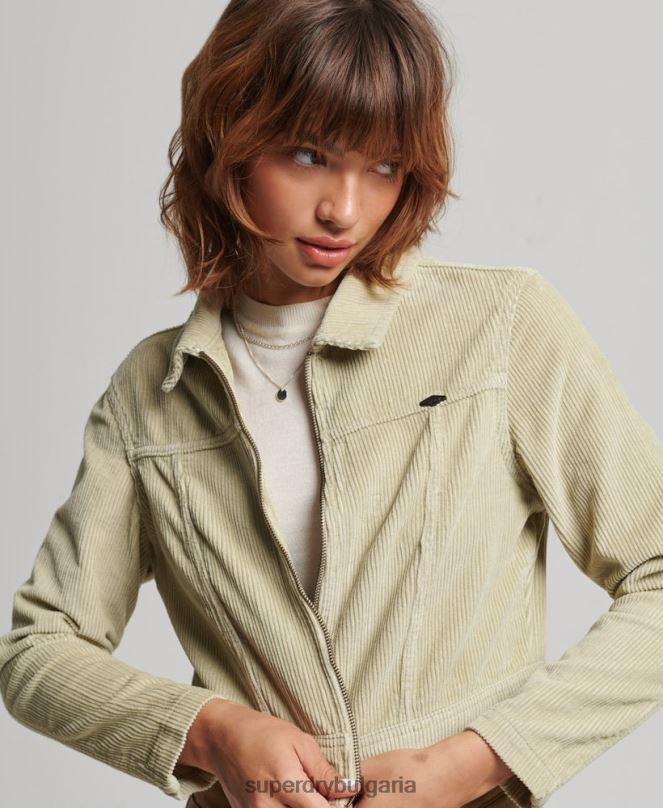 Superdry облекло N00H2031 бежово Жени съкратено сако от шнур