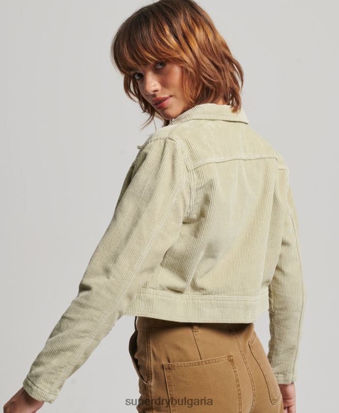 Superdry облекло N00H2031 бежово Жени съкратено сако от шнур