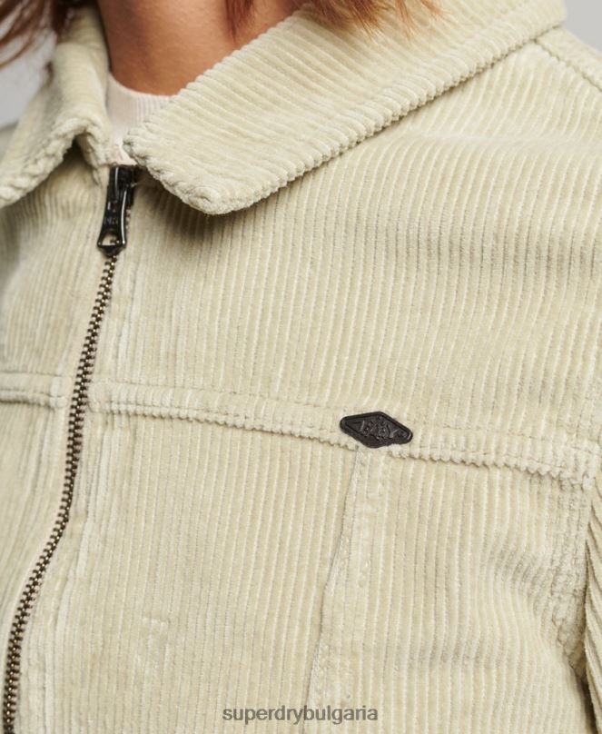 Superdry облекло N00H2031 бежово Жени съкратено сако от шнур