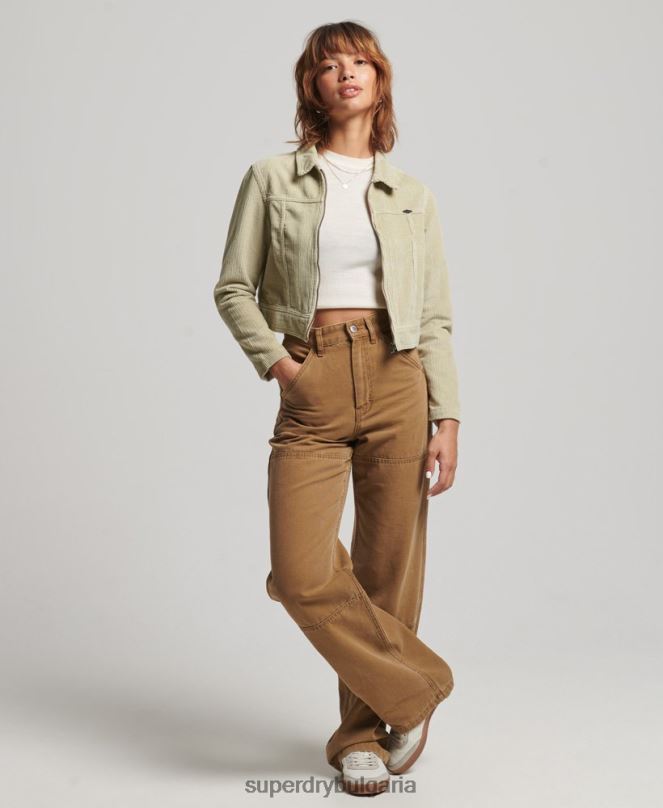 Superdry облекло N00H2031 бежово Жени съкратено сако от шнур