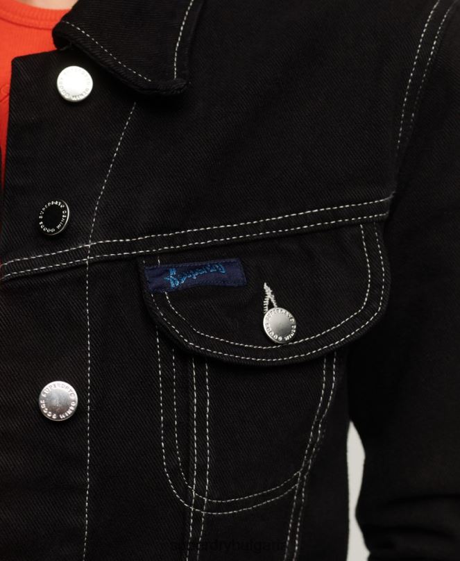 Superdry облекло N00H2126 черен Жени работно облекло скъсено яке