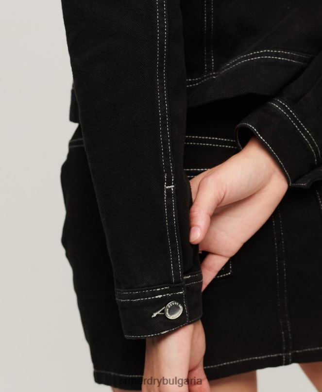 Superdry облекло N00H2126 черен Жени работно облекло скъсено яке