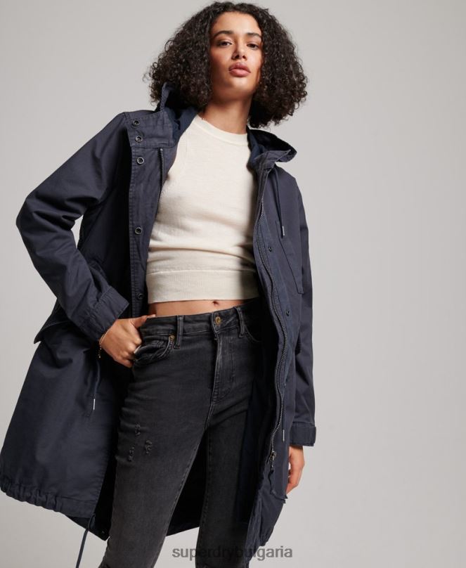 Superdry облекло N00H2163 военноморски флот Жени ретро поле парка