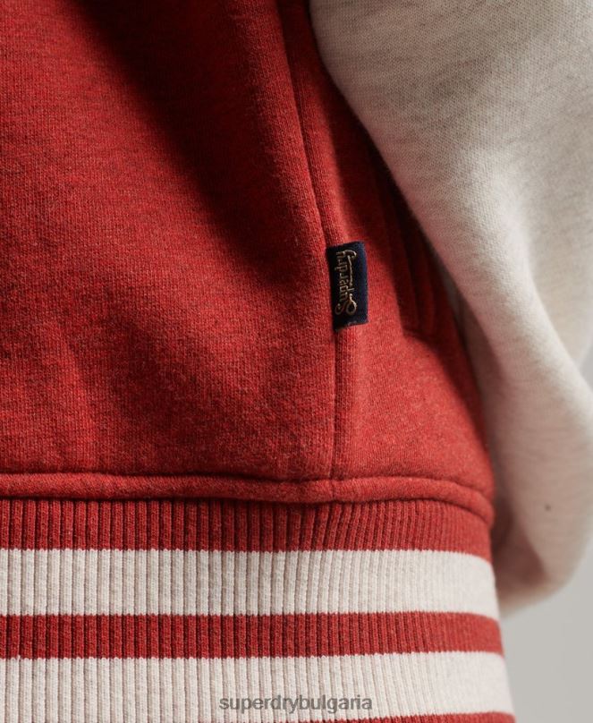 Superdry облекло N00H3317 червен Жени ретро бомбър яке от трико с лого
