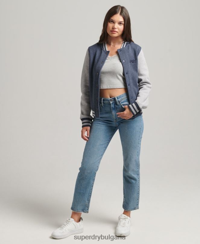 Superdry облекло N00H3500 военноморски флот Жени есенциално яке от трико тип бомбър