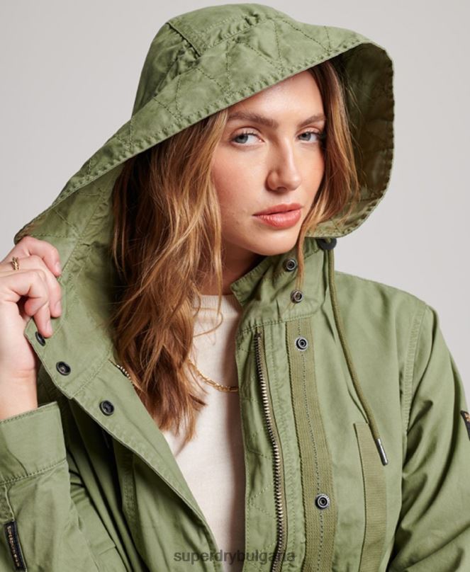 Superdry облекло N00H3513 каки Жени ретро поле парка