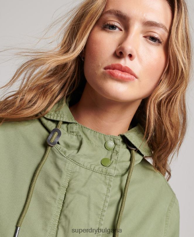 Superdry облекло N00H3513 каки Жени ретро поле парка