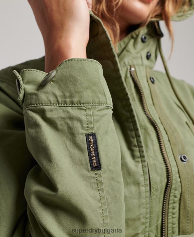 Superdry облекло N00H3513 каки Жени ретро поле парка