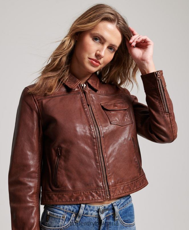 Superdry облекло N00H3518 кафяво Жени пустинно мотоциклетско яке