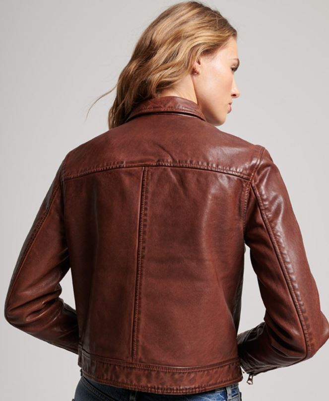 Superdry облекло N00H3518 кафяво Жени пустинно мотоциклетско яке