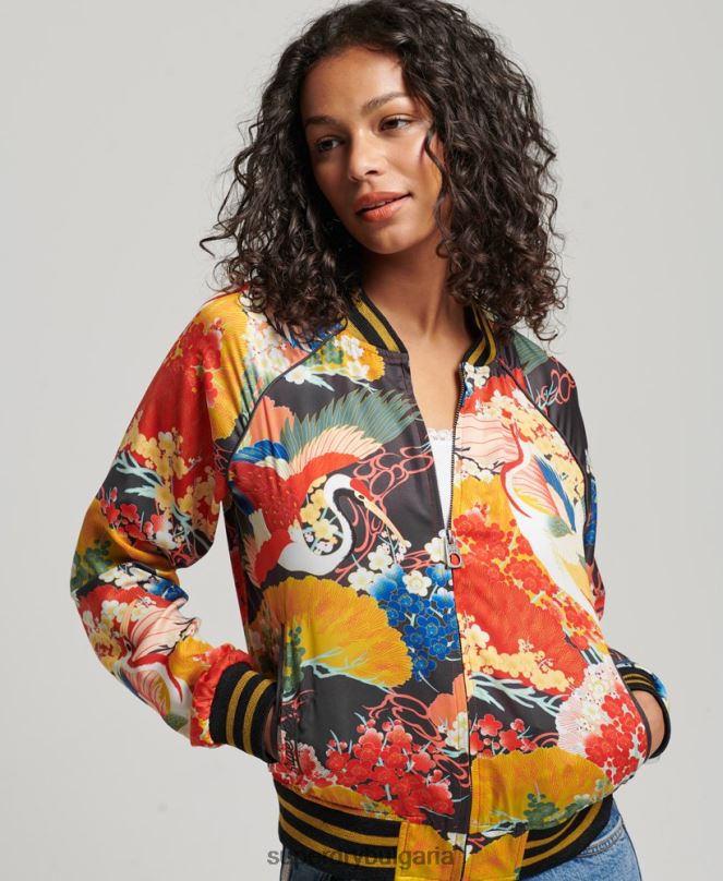 Superdry облекло N00H3521 мулти Жени винтидж яке с щампа suikajan