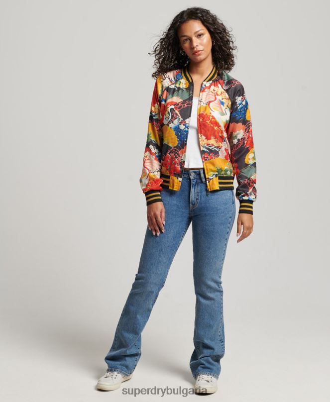 Superdry облекло N00H3521 мулти Жени винтидж яке с щампа suikajan