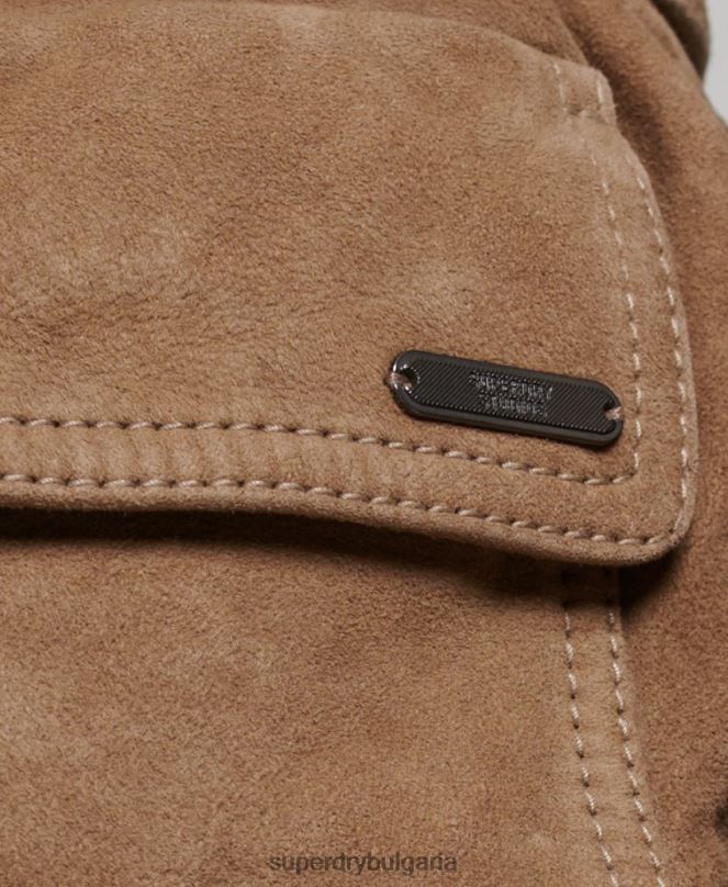 Superdry облекло N00H3522 бежово Жени студийно велурено сафари яке