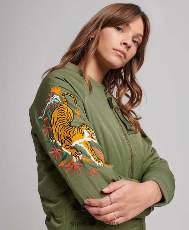 Superdry облекло N00H3523 каки Жени винтидж военно яке суикаджан
