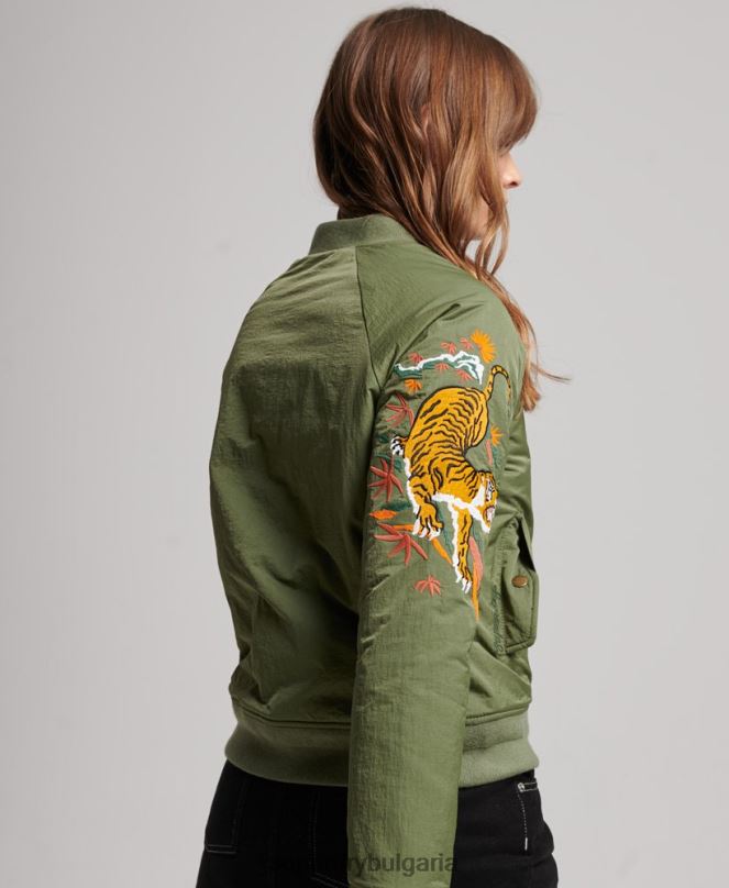 Superdry облекло N00H3523 каки Жени винтидж военно яке суикаджан