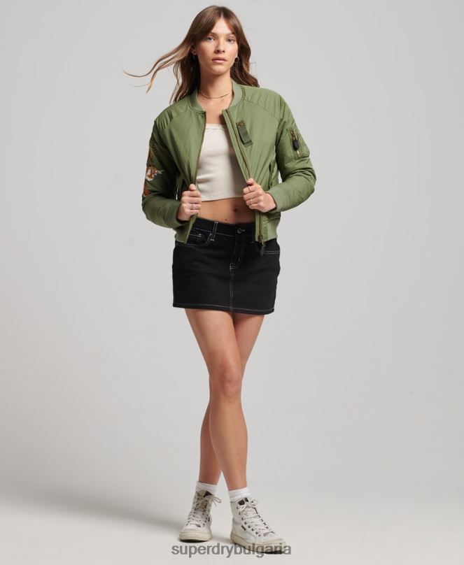 Superdry облекло N00H3523 каки Жени винтидж военно яке суикаджан