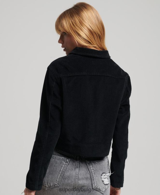 Superdry облекло N00H3526 черен Жени съкратено сако от шнур