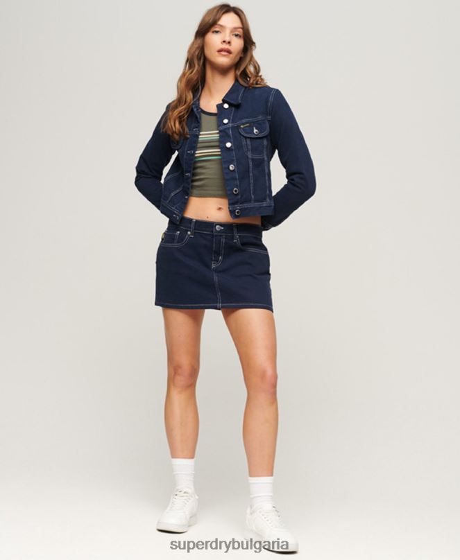 Superdry облекло N00H3528 военноморски флот Жени работно облекло скъсено яке