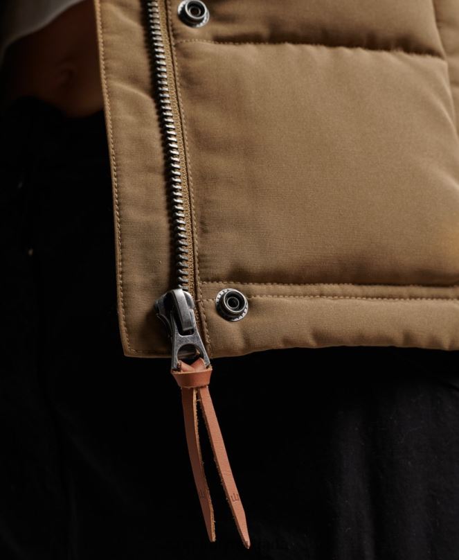 Superdry облекло N00H3531 кафяво Жени ретро жилетка Everest с качулка