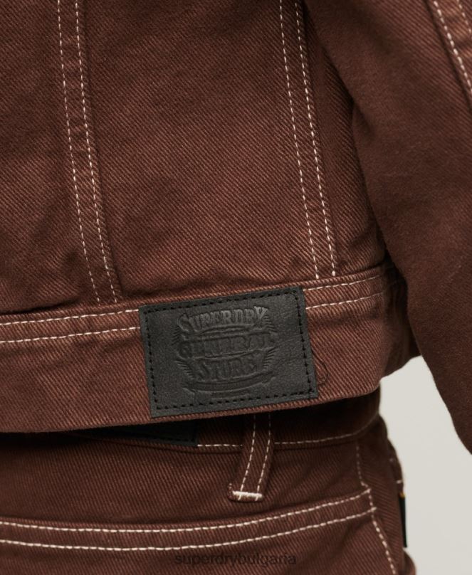 Superdry облекло N00H3532 кафяво Жени работно облекло скъсено яке
