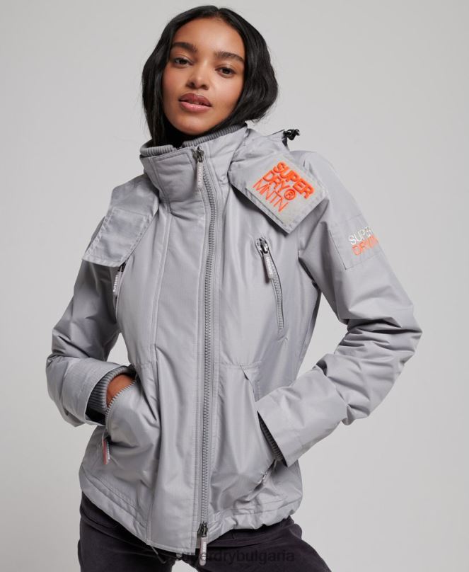Superdry облекло N00H3533 светло сив Жени планинско яке с ветровка