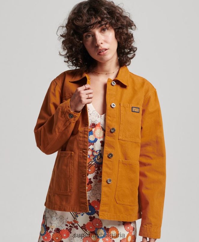 Superdry облекло N00H3538 кафяво Жени ретро яке от органичен памук