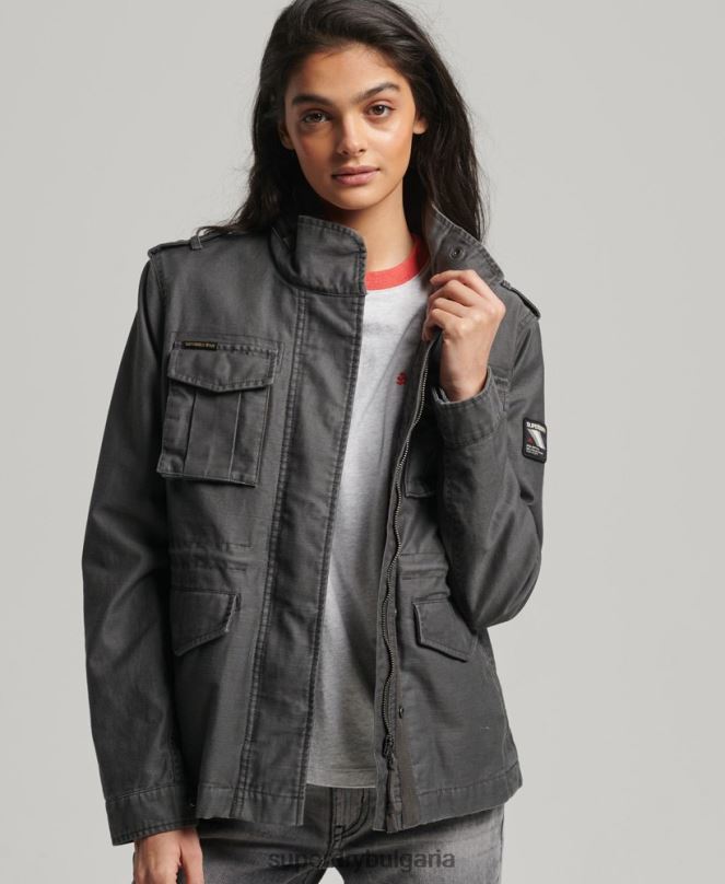 Superdry облекло N00H3539 тъмно сив Жени винтидж яке m65