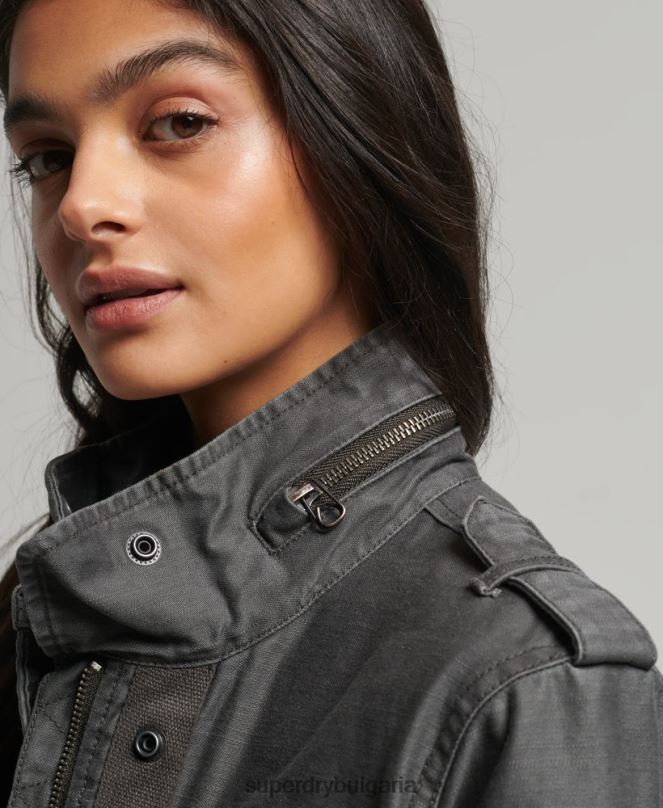 Superdry облекло N00H3539 тъмно сив Жени винтидж яке m65