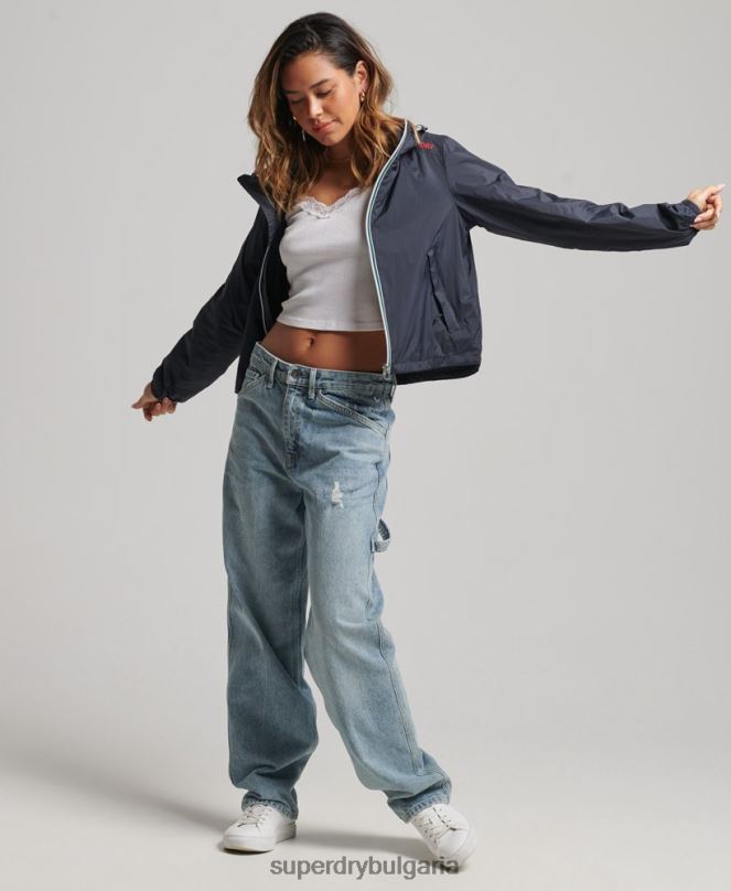 Superdry облекло N00H3540 военноморски флот Жени код стандартно лого леко яке